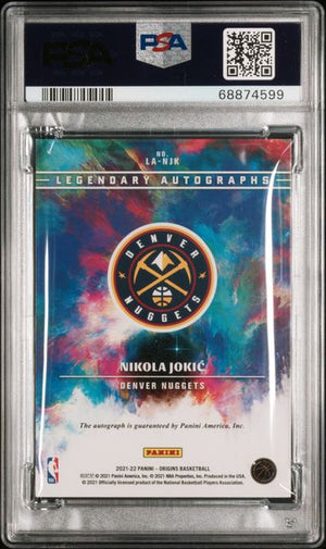 Psa 8 Nikola Jokic #LA-NJK Legendary Autograph (Cabinet)