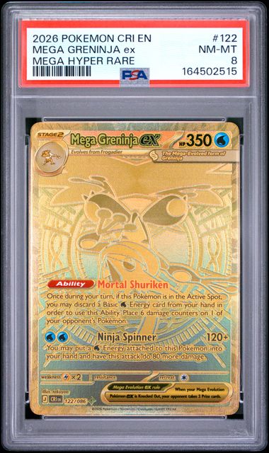 PSA 8 Mega Greninja ex (122) Mega Hyper Rare Holofoil (Cabinet)