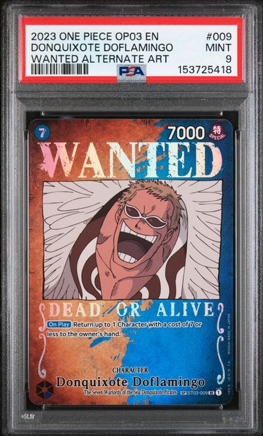 PSA 9 Donquixote Doflamingo (Wanted Poster) (ST03-009) - Pillars of Strength Foil (Cabinet)