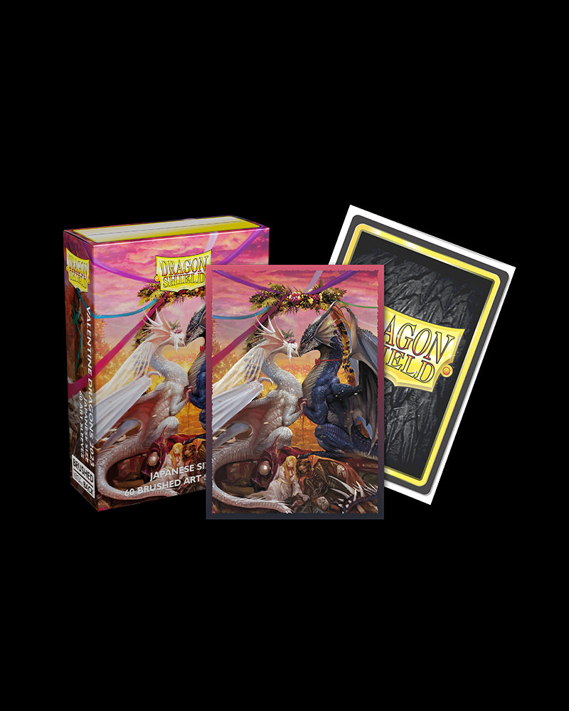 Dragon Shield: Japanese Size 60ct Brushed Art Sleeves - Valentine Dragons 2023