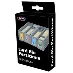 Collectable Plastic Card Bin Partitions 12ct