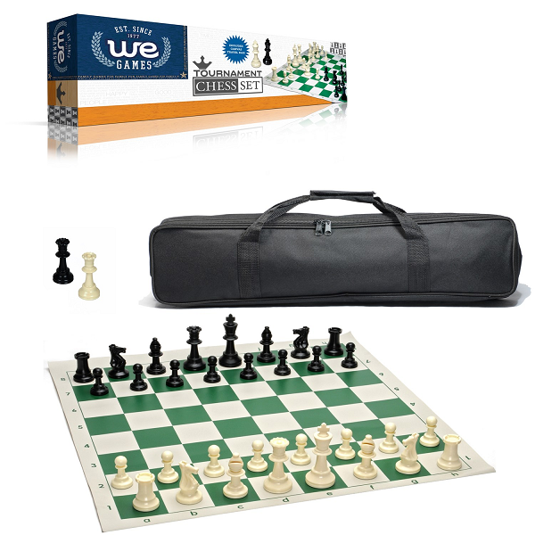 Chess Set Tournament w/Black Bag And Roll-Up