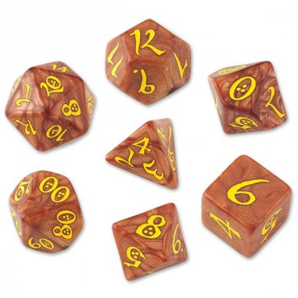 Classic Dice Set: Caramel/Yellow