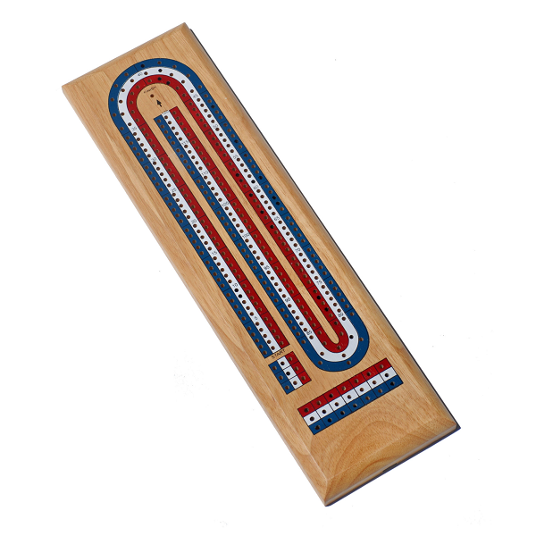 Cribbage  3- Track Walnut coloured R/W/B