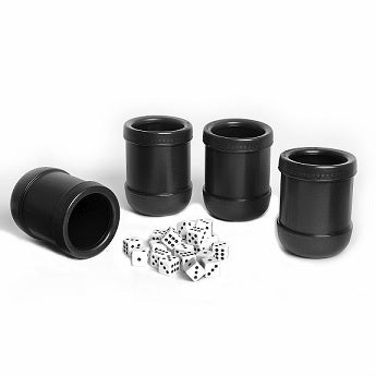 Dice Cups, Set Of 4 Plastic W/Dice