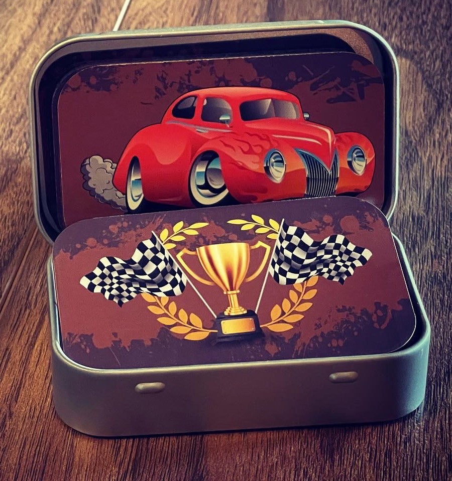 Dirty Dragsters: Blue and Orange Car Decks