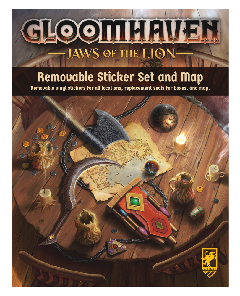 Gloomhaven Jaws of the Lion Removable Sticker Set/Map