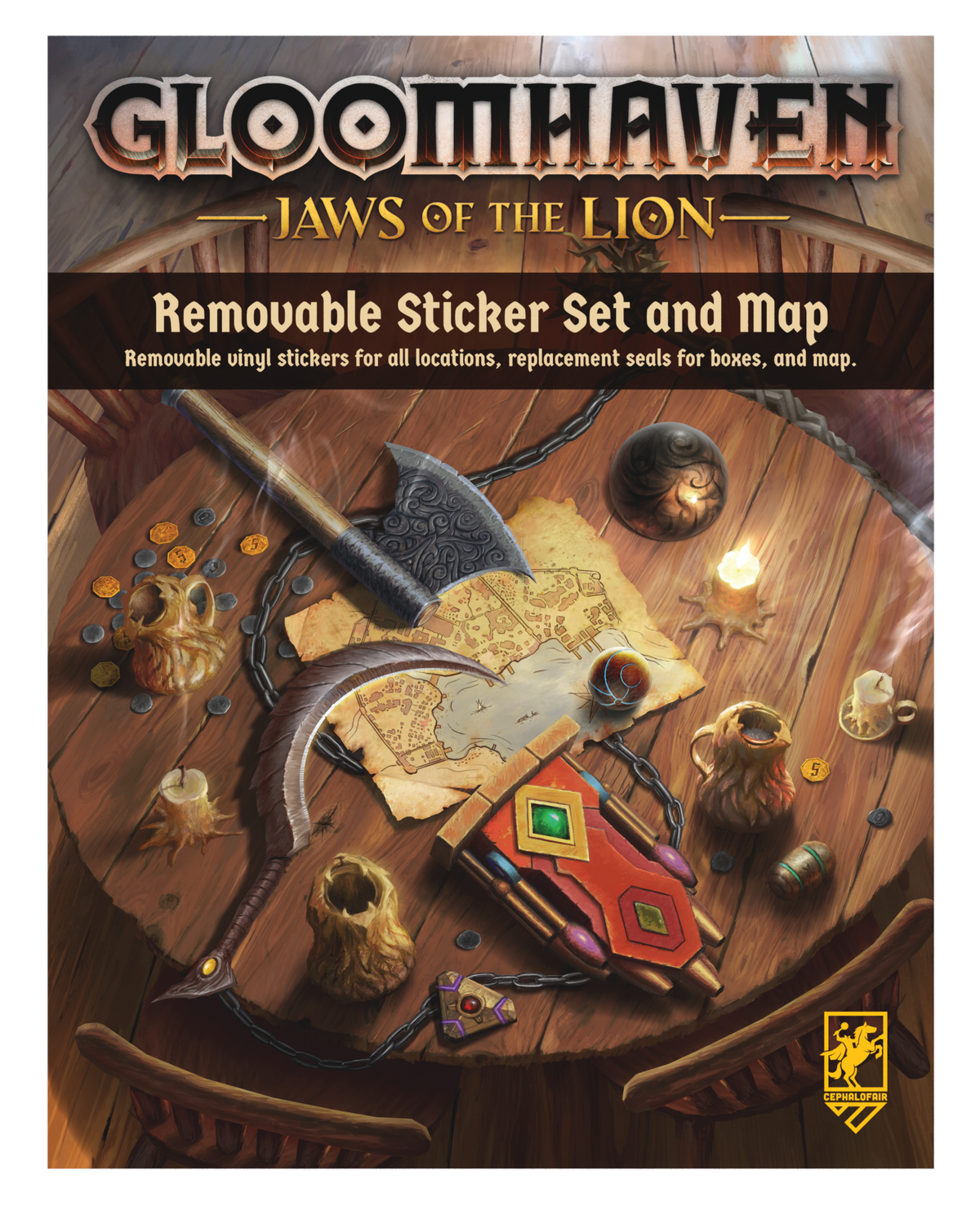 Gloomhaven Jaws of the Lion Removable Sticker Set/Map