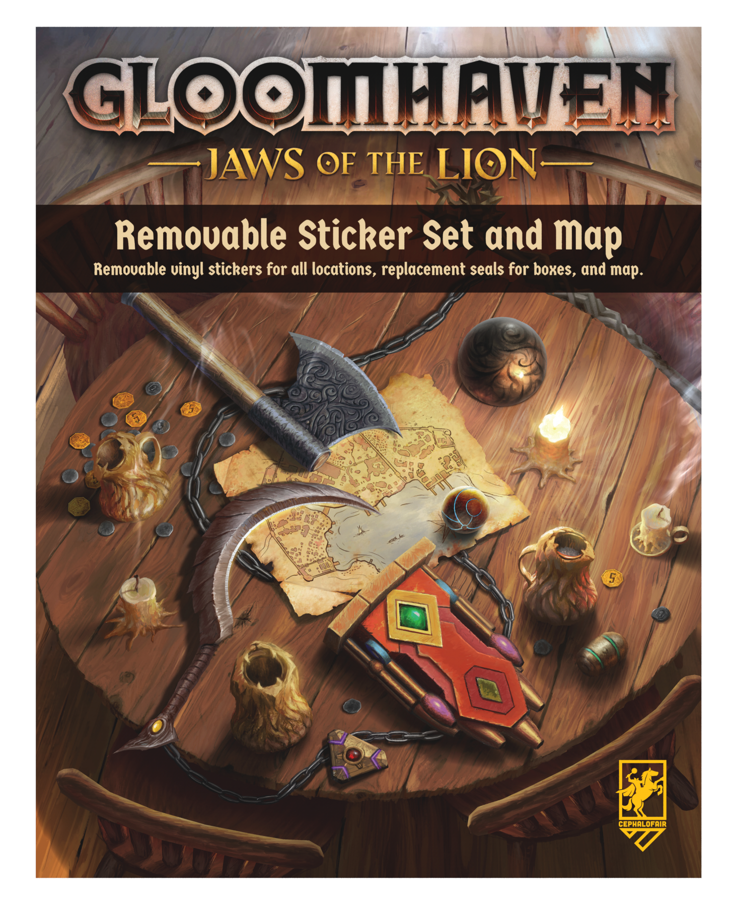 Gloomhaven Jaws of the Lion Removable Sticker Set/Map